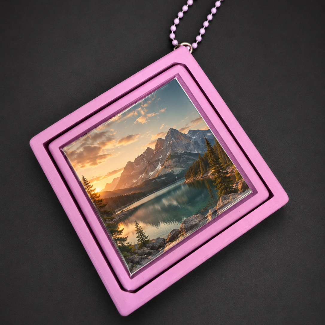 Rotating Photo Frame Keychain (50mm)